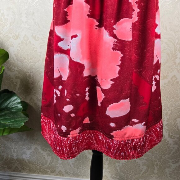 Hurley Size XL "Riley" Dress Adj. Spaghetti Strap Red Pink Elastic Waist NWT - Picture 3 of 16